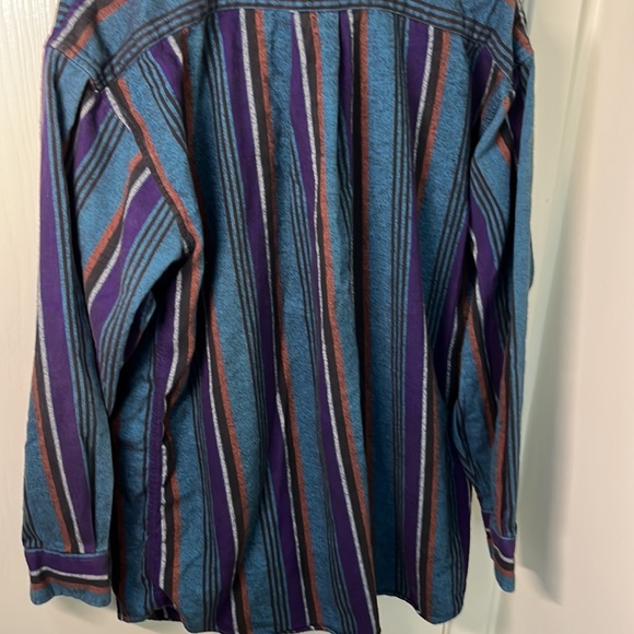 Mercedes By Enro Large Purple, Orange, Blue, White, Black Long Sleeve Button Up - Picture 5 of 6